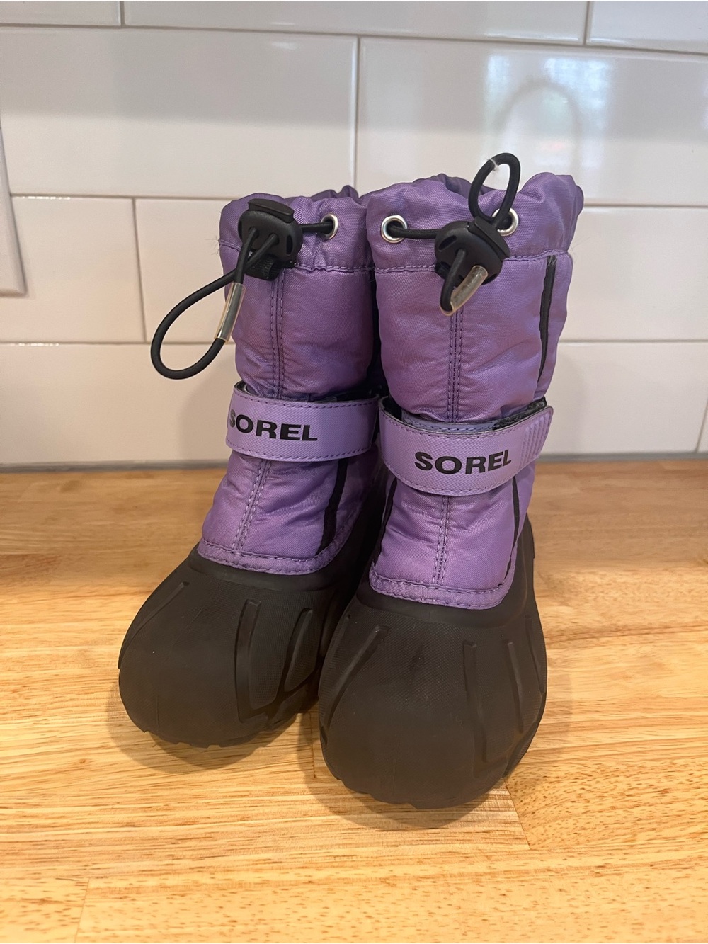 Sorel Purple and Black Kids Winter Boots Size 12
